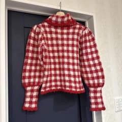 shrimps Elisa Jumper ニット ギンガムチェック レッド m72075306260_1.jpg?1711787606