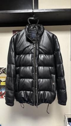 TOMMY HILFIGER レザーダウンジャケット ブラックのサムネイル