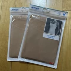 [未使用2着]ユニクロ エアリズム シームレスキャミソール M ブラウンのサムネイル