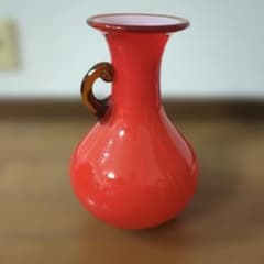 KAMEI GLASS 花瓶 赤色 フラワーベース - メルカリ