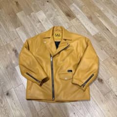 FAT COUNTER レザーダブルライダース イエロー - メルカリ