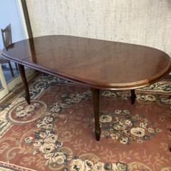 ①昭和レトロ マルニ 木製オーバル 伸縮式ダイニングテーブル 楕円形アンティーク m72082502747_1.jpg?1744638867