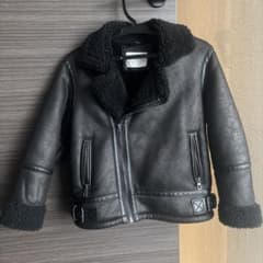 ZARA 116cm フェイクムートン　ボアジャケットのサムネイル