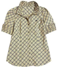 美品本物バーバリーブルーレーベル上質コットンチェック柄半袖ブラウス♫ BURBERRY - 美品本物バーバリーBurberry上質コットンチェック柄七分袖