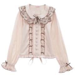 6月末まで ピンクハウス×青木美沙子さん　コラボクマ刺繍ブラウス アイボリーのサムネイル