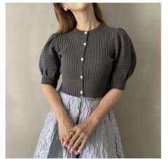 howdy.  heart button cardigan(gray)のサムネイル