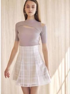 머큐리 듀오 시어 체크 미니 스커트