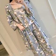 残り3点★最終値下げ★人気 可愛い ルームウェア 部屋着 花柄 セクシー グレーのサムネイル