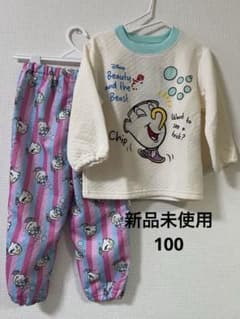 Beauty and the Beast Chip Long-Sleeved Quilted Pajamas, Size 100, Disney x NANA