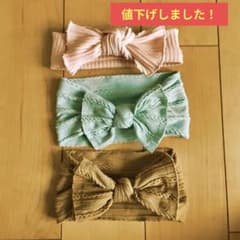ベビー用 ヘアバンド 3点セット リボンのサムネイル