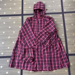 ELLE レインコート ポンチョ チェック柄 収納袋付き130 - メルカリ