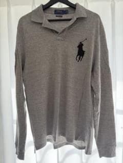 POLO RALPH LAUREN 長袖ポロシャツ グレー メンズLのサムネイル