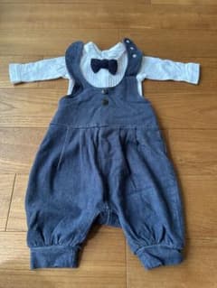 蝶ネクタイ付き ロンパース サロペット風 ベビー服のサムネイル