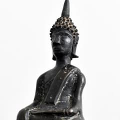 東南アジア ラオス18世紀頃 ランサーン王朝期 青銅仏 金銅仏 ブッダ 座仏タイ 東南アジア ラオス18世紀頃 ランサーン王朝期 青銅仏像 /金銅仏 ブッダ