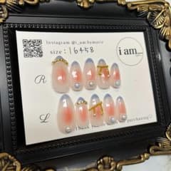 【現品ORサイズオーダー】74★チークネイル　パール　ビジューのサムネイル