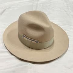 美品 ドッグアンドコー FRONT-H ハット ウールハット オフホワイト 40 美品 ドッグアンドコー FRONT-H ハット ウールハット オフホワイト 40
