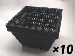 スリット鉢 植木鉢 ブラック 角型 3Dプリント鉢 10個セットのサムネイル