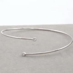 ティファニー ブレスレット ダイヤ 2P フープ シングルロウ バングル 