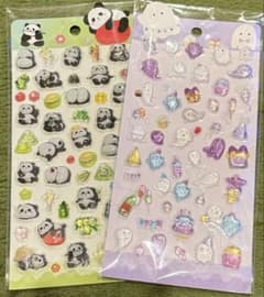 ぷっくりシール パンダ おばけ 2種セットのサムネイル