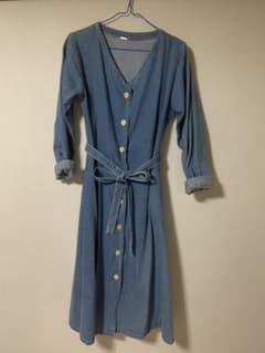 デニム ロングワンピース 韓国服のサムネイル
