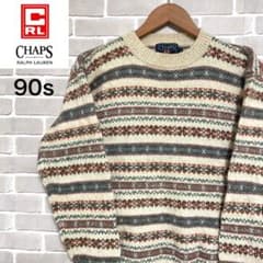90s Chaps チャップスラルフローレン ニット セーター ノルディック柄のサムネイル