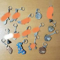 都道府県キーホルダー 昭和レトロ 地図キーホルダー 駅名 旅行 お土産