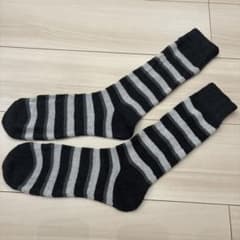 メンズ ソックス 靴下 グレー系 ボーダー柄のサムネイル