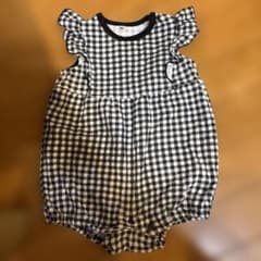 ギンガムチェック フリル ロンパース 80cmのサムネイル