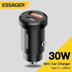 30W シガーソケット 充電器 車用 USB TYPE-C  ESSAGERのサムネイル