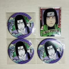 NARUTO ネジ コレクション缶バッジ ステータスカード 4点セット
