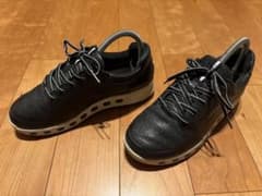 美品 ECCO COOL2.0ゴアテックスサラウンド黒レザー パンチング 紐靴