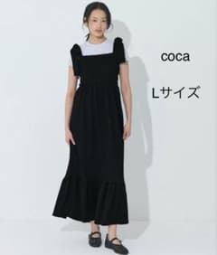 coca シボシャーリングリボンワンピース☆ブラックL新品未使用品のサムネイル