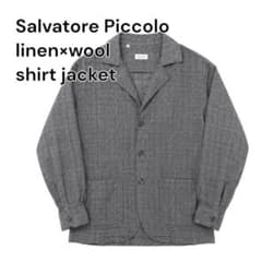 サルバトーレピッコロ リネンウールジャケット 50 グレー グレンチェック Salvatore Piccolo リネンウール シャツジャケット 50 - メルカリ