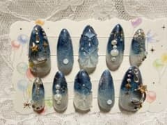 ハンドメイド ネイルチップ 星空 月のサムネイル