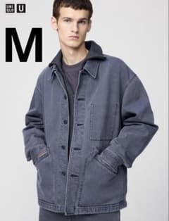 UNIQLOU オーバーサイズカラーデニムジャケット　GRAY L 2025 ユニクロU オーバーサイズカラーデニムジャケット グレー M