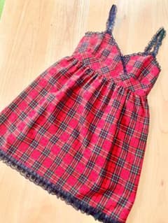 ❤︎Tralala❤︎ワンピース❤︎赤金チェック❤︎Ｓ❤︎トゥララ❤︎新品❤︎のサムネイル