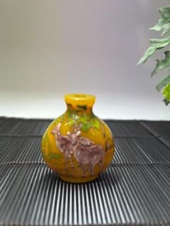 中国 鹿の絵柄 黄色 鼻煙壺/びえんこ 陶芸品 ガラス 骨董品 - メルカリ