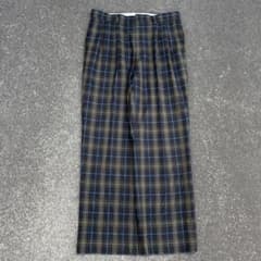 希少 90s vintage wide slacks ツータック チェック - メルカリ