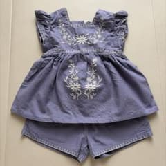 マイリトルワンダー　リネン混　刺繍チュニック&ショートパンツセットのサムネイル