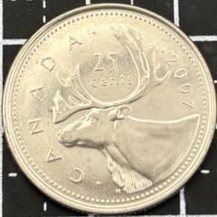 カナダ 25セント トナカイ 2007年 外国コイン 古銭 - メルカリ