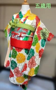 正絹 女児5歳用着物セット花柄 - メルカリ