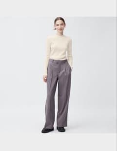 GU リブハイネックニット ホワイトのサムネイル