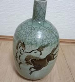 馬の絵柄 陶器花瓶 - メルカリ