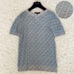 極美品　ルイヴィトン　ニット　3Dグロー　モノグラム　カシミヤ　水色　Mサイズ 極美品 ルイヴィトン ニット 3Dグロー モノグラム カシミヤ 水色 M