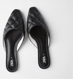 ZARA キルティング仕上げフラットミュール（6月21日まで販売）のサムネイル