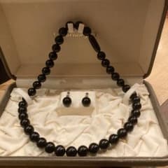 美品ヴィクトリアンジェット　ネックレス&イヤリング　三越購入品70350円 美品ヴィクトリアンジェット ネックレス&イヤリング 三越購入品