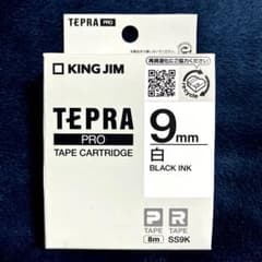 テプラ PRO 純正 テープカートリッジ 黒文字/白ラベル 9mm SS9Kのサムネイル
