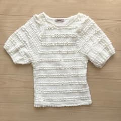 白　Tシャツ　フリル　140のサムネイル