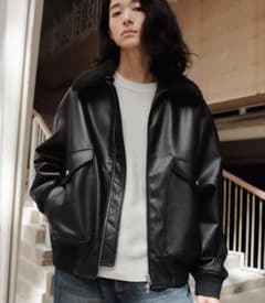 WYM 襟ボア レザージャケット Sサイズ ブラック - メルカリ