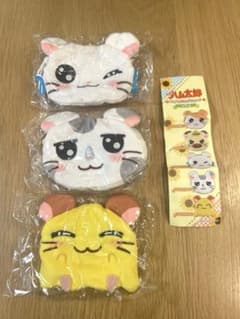 とっとこハム太郎 ふわふわフェイスポーチ 3個セット　ガチャガチャのサムネイル